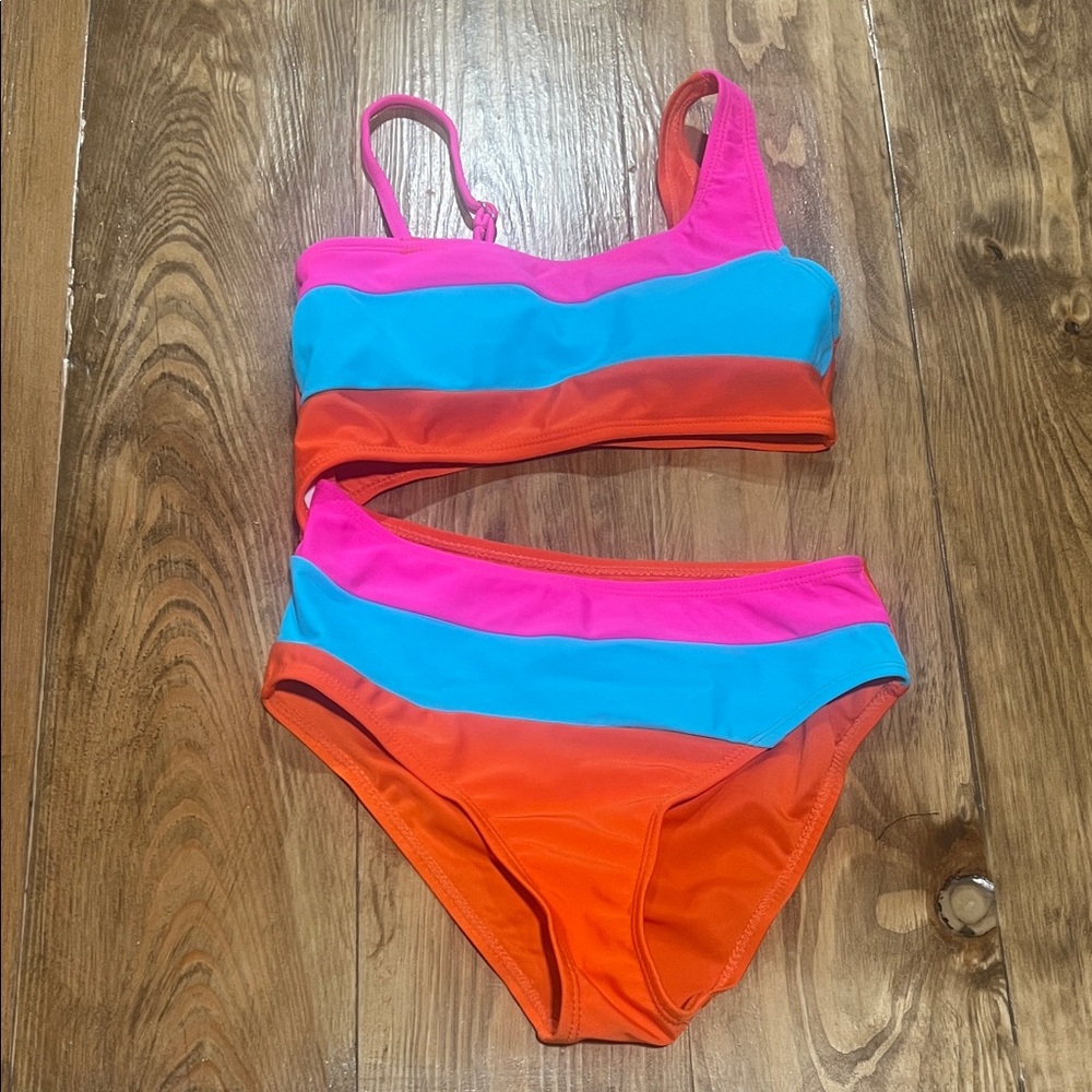Colorful Striped Bikini Set